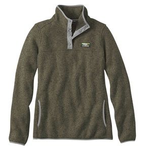 L.L Bean Sweater Fleece Pullover Kelp Green